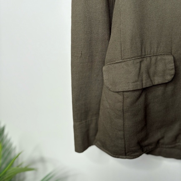 Raquel Allegra Cotton Blazer Jacket Green - Picture 3 of 5